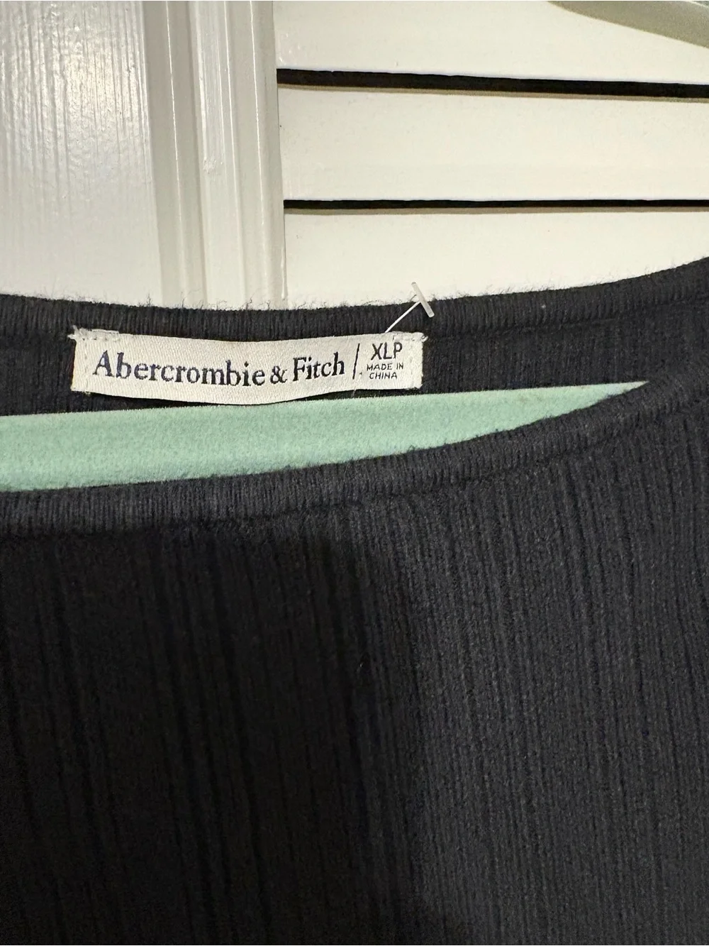 Abercrombie & Fitch Black and White Ribbed Stripe Maxi Dress